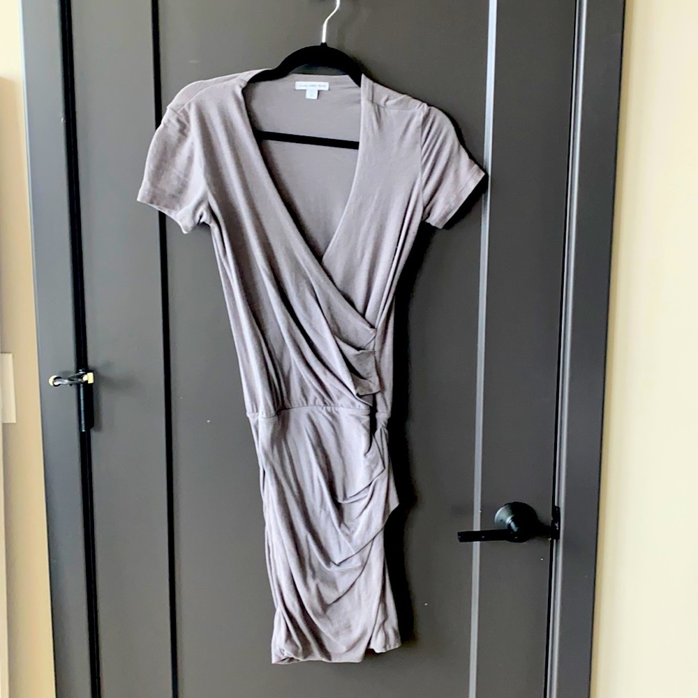 James Peres gray mini dress